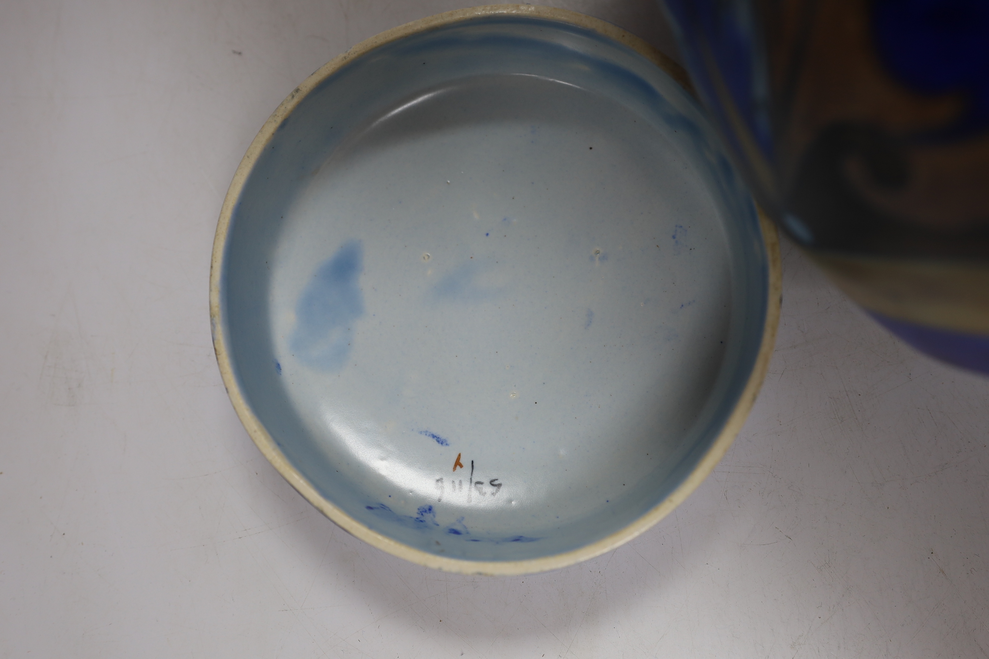A Clews & Co. Ltd. Hand painted Chameleon ware jar and cover, 25cm high